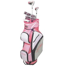 GolfGirl FWS3 여성 골프채 세트 + 캐디백 오른손, Pink