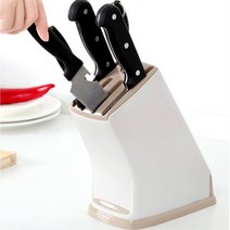 화이트톤의 깔끔한 다용도 칼블럭 6구칼꽂이 칼보관함 칼집 위생 칼꽂이 칼수납, 6구칼꽂이-브라운