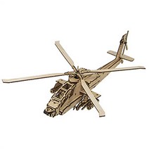 DIY 나무 모형 조립 키트 AH-64 아파치 헬기 YM-717