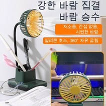 펜 홀더 및 휴대폰 홀더 팬 작은 탁상용 선풍기 미니 데스크톱 충전식 선풍기, 그린