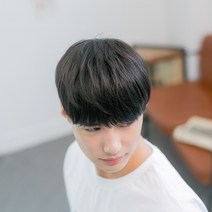 남자 앞머리가발 내츄럴뱅 부분가발 인모믹스 숱보충 m자커버, 슈페리어원사, 내츄럴브라운