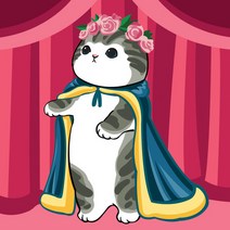 유화 diy 자체제작 고양이 시리즈 무대냥 컬러링북 명화그리기 세트, 01. 무대냥