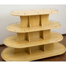 타원형 넓은 진열장 디스플레이 행사 호텔 전시 매대, 1개, 직사각형 120x100x80x60 4단