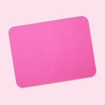 DIOME 실리콘 테이블 매트 핑크 / 키즈맘아트 유아 아기 어린이 식습관 안전한 흡착 식판 수저 저분 스푼 젓가락 볼 빨대 컵 식기 매트 턱받이 테이블 홈스쿨