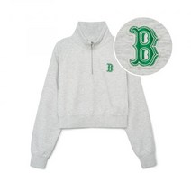 여성 미디움로고 크롭 반집업 맨투맨 BOS L.Melange Grey 3FMTB0731 43MGL