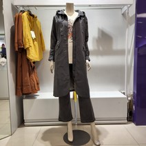 올리비아로렌 후드 탈착 야상 롱 점퍼