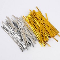 200P 다용도 빵끈 봉지타이 빵봉지끈 철사끈 선물포장끈 컬러타이 포장끈 빵끈, 은색