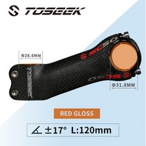 카본 스템 TOSEEK SC50 탄소 자전거 줄기 3K 광택 도로 70mm 80mm 90mm 100mm 110mm 120mm 130mm 부품, [12] Gloss-Angle 17-120mm