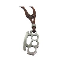 로프 다기능 휴대용 금속 네 손가락 도구 야외 포켓 EDC 장식 안전 방어, [01] Black rope