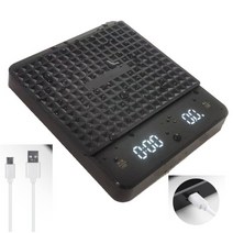 매달림 크레인 저울 고리 타이머 전자 디지털 커피 충전식 usb 충전 드립 커피 21, 검은색 패드