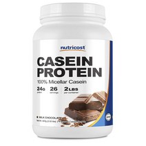 뉴트리코스트 카세인 프로틴 파우더 907g 밀크 초콜릿 Nutricost Casein Protein Powder 2lb Chocolate, 1개