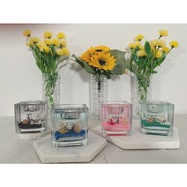 10oz 사각컵 티라이트 바다캔들 / 젤캔들 / 제주 선물 / 제주도 기념품, 2구, 파랑