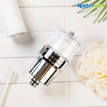 워터웰 해바라기 샤워기필터 수돗물 정수 연수기 욕실수전 선반 녹물 염소제거 PF-300N, 없음