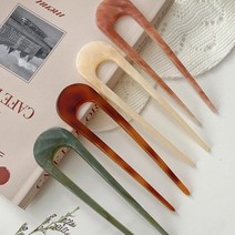 키메라제이 마블 아크릴 올림머리 비녀 유핀 헤어핀 4color