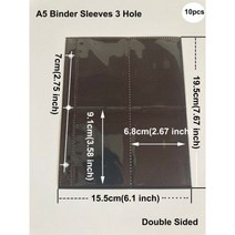 A5 3 링 바인더 블랙 페이지 리필 4 포켓 슬리브 양면 Kpop 포토 카드 앨범 트레이딩 탑 로더 폴라로이드, Black Sleeves 10pcs