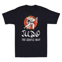 브랜드없음 Judo The Gentle Way Funny 일본 유도 애호가 빈티지 남성용 반팔 티셔츠 코튼 티