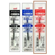유니 제트스트림 3색 4색 다색펜(멀티펜) 리필심 + 사은품(3M 포스트잇 653 100매), SXR-80-38 적+사은품(주문수량만큼 100%)