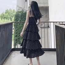 M-4XL 빅사이즈 도트 나시 원피스 여름 쉬폰 88 청담 A라인 캐주얼 꾸안꾸룩 바캉스