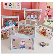 PVC 투명파우치 20X12 지퍼팩 양치파우치, 러블리토끼