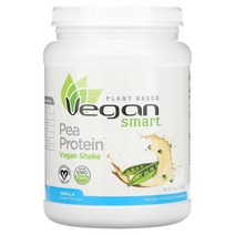 VeganSmart 완두콩 단백질 식물성 셰이크 바닐라 540g(19oz), 1개