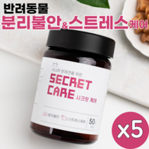 시크릿케어 더블액션 영양간식(연어) 100g 반려동물 영양제 분리불안 우울 스트레스 완화제 트립토판 가바 테아닌 프로폴리스 반려견 반려묘 필수영양제, 5개