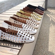 클루어 발편한 플랫 펀칭 리얼 소가죽 여성 슈즈 5color