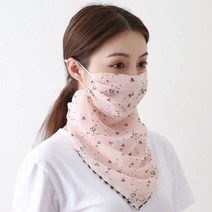 시원한 인쇄 실크 자외선 차단 마스크 차양 및 자외선 차단 마스크 통기성 여름 마스크 여성 소녀용 오염 방지 마스크, C
