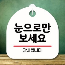 안내판 표지판 팻말 S8 눈으로만 보세요 화이트 표지판 안내판 표찰 팻말 푯말 미니간판 제작 포맥스출력, 본상품선택