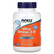 콜레칼시페롤 오메가3 EPA 600 DHA 300 피쉬 소프트젤 90정, 90 개Now Foods (나우 푸드), 90개