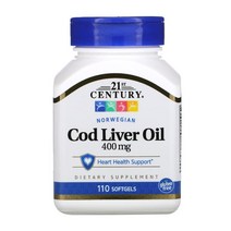 21세기 센츄리 노르웨이 대구 간유 400 MG 110 소프트젤, 1개, 기본