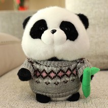 판다 인형 팬더 에버랜드 대나무 아기 곰인형 그란데, 4.먹방팬더 그레이체크스웨터, 20cm