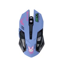 게이밍 인체공학 USB 유선 무선마우스 ow 6 버튼 게임 호흡 led 백라이트 게임 d.va 사신 pcamp 용 유선 usb 컴퓨터 맥 오버워치 게이머, 자주색