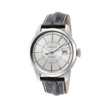 해밀턴 남자 H40555781 RailRoad 40mm 그레이 가죽 시계 [관부가세 포함]