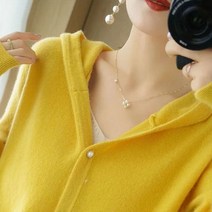 봄가디건 롱가디건 트위드 볼레로 크롭 캐주얼 패션 후드 버튼 솔리드 컬러 스웨터 여성