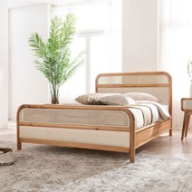 [착불] 아메리카나베드 위브 라탄 원목 침대프레임 SS, 프레임단품(오크B타입)