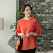 [이헌영] 인견 무지 블라우스 오렌지 21BS5041B1