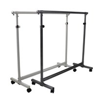 지엔디스플레이 강철 튼튼한 옷가게 파이프 조립형 이동식 옷걸이행거, 실버