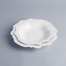 별난그릇_다양한 디자인의 하얀 도자기 I-1, 선택38_레이스쿠프, 1개