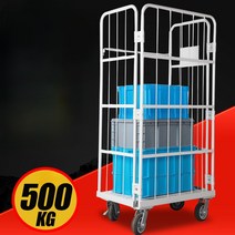 짐수레 대차 끌차 망카트 물류창고 정리 재고 운반카트, 800x600x1450 3면 카트