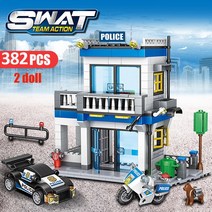 [모숭상]746PCS 도시 경찰서 빌딩 블록 군사 헬리콥터 SWAT WW2 자동차 팀 벽돌 교육 완구 어린이