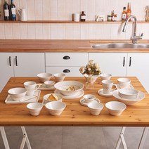 디아스 국산 도자기 화이트 홈세트 신혼부부식기 6인 그릇세트 31p, 디아스 6인 그릇세트 31p