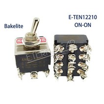 하이 엔드 E-TEN223 품질 실버 접촉 DPST 12MM 16A 250V AC (ON)-OFF-(ON) 6 핀 리셋 로커 토글 슬라이드 스위치 방수, T-TEN(A)12210_Normal