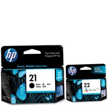 정품 HP21검정잉크 HP22칼라 C9351AA C9352 DESKJET D1360 H370 F2280 PSC1400, 1개, 정품 21검정