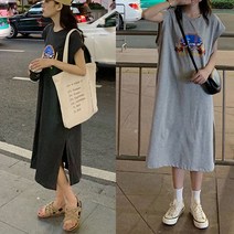 여름에 담품으로 입기 좋은 여성 민소매 롱 원피스