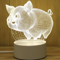 sgt 인테리어소품조명 LED 3D 아크릴 입체 무드등 수면등 수유등 남녀노소 기념일 축하선물, 5.복돼지