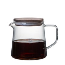 아스케이지 뜨거운 판매 아카시아 나무 커버 커피 공유 냄비 세척 세트 포트 방진, 01 300ML