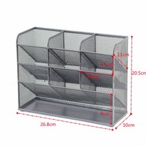 철예탁상 멀티체크 필통 사무용 사선꽂이 문구 수납함 메탈 패션 마크 펜꽂이, 블랙(서랍없음)