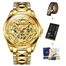 오토매틱시계 oupinke top brand skeleton watch for man 럭셔리 자동 기계식 시계 일본 운동 방수 스틸 스트랩 손목 시계 3210