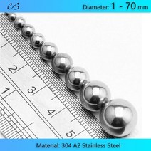 기계 부속 자재 베어링 스쿠류 커넥터 볼 밸브 샤프트 스틸 공 304 A2 스테인레스 1 1.5 2 3 3.5 4 4.5 5 6 6.35 6.5 7 70mm 비즈 Slingshot, 63.5mm (1PCS)