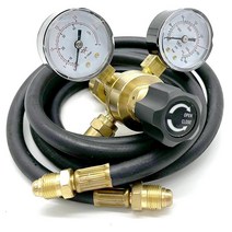 AWLOLWA CGA580 아르곤 레귤레이터 게이지 0-4500PSI/0-10BAR 입력 압력 1.8m(6.6피트) 가스 호스 포함 590324, Gas Regulator with Hose